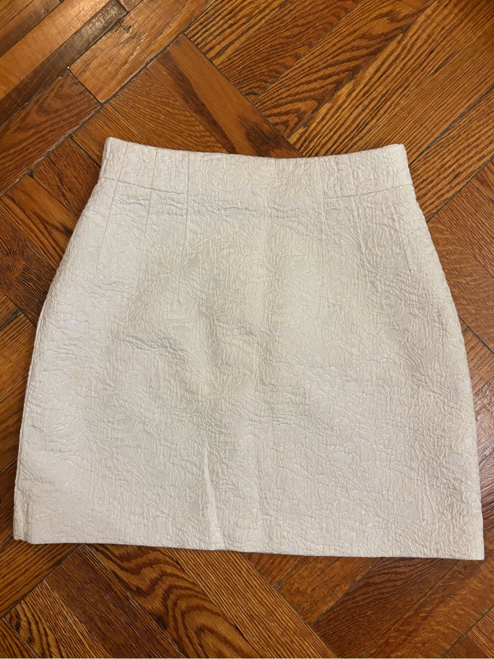 H&M Off-White Textured Mini Skirt